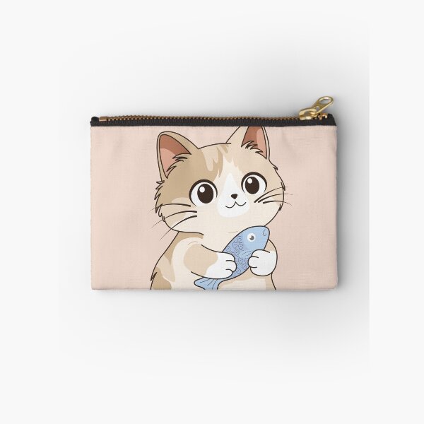 Item preview, Cute Kitten Cuddling Her Fish - Kawaii Illustration designed and sold by LudmylArt.