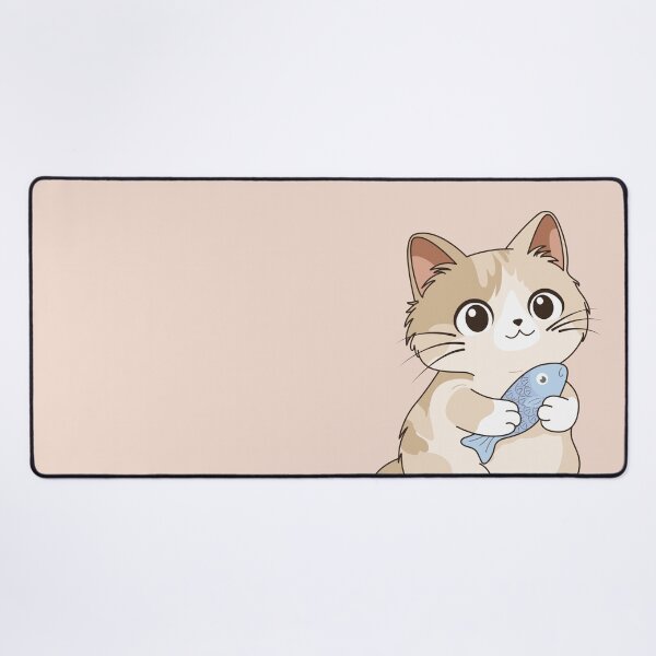 Item preview, Cute Kitten Cuddling Her Fish - Kawaii Illustration designed and sold by LudmylArt.