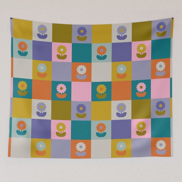 Item preview, Retro Daisy Checkerboard Pattern designed and sold by Ema Tudose.