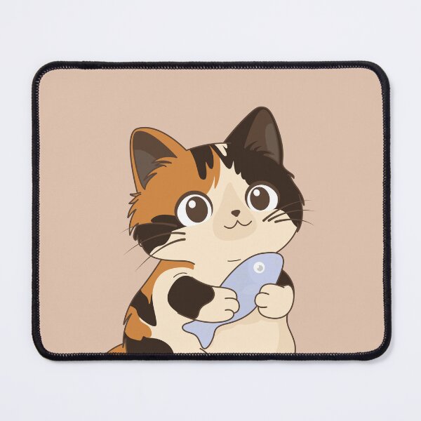 Item preview, Cute Kitten Cuddling Her Fish - Kawaii Illustration designed and sold by LudmylArt.