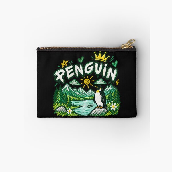 Item preview, Penguin King Mountain Landscape Cottagecore Chalk Drawing designed and sold by NeO² Studio.