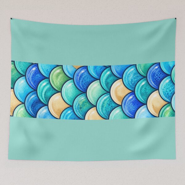 Item preview, Aquatic Scale Mosaic – Blue, Teal & Turquoise PNG designed and sold by annenambiro.