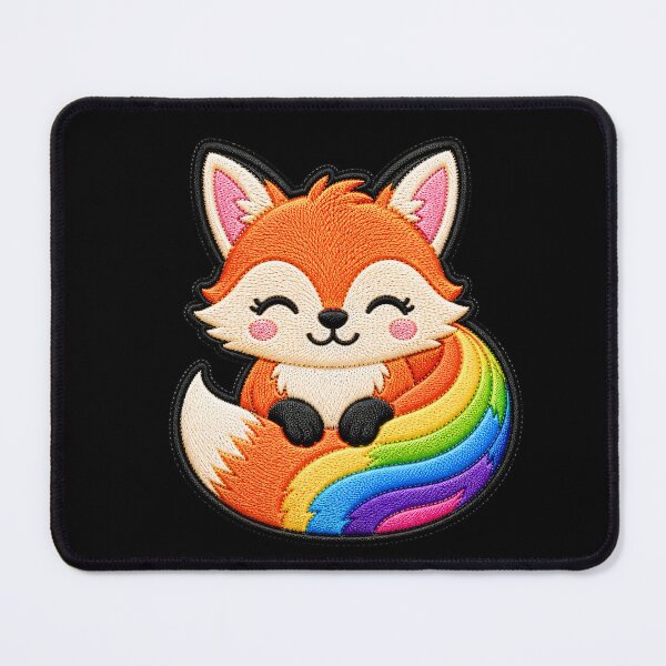 Item preview, Rainbow Fox Embroidery Patch Illustration designed and sold by ColorSplash123.