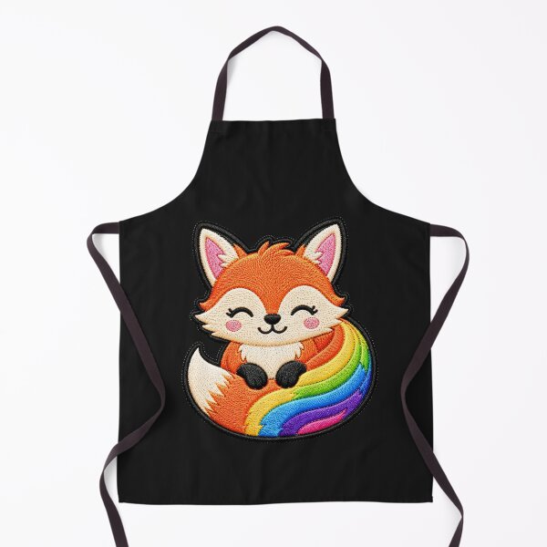 Item preview, Rainbow Fox Embroidery Patch Illustration designed and sold by ColorSplash123.