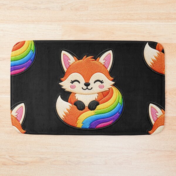 Item preview, Rainbow Fox Embroidery Patch Illustration designed and sold by ColorSplash123.