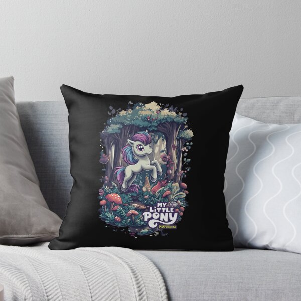 Item preview, Pony Leaping Through A Magical Forest With Mushrooms And Trees designed and sold by Amy-Oh.