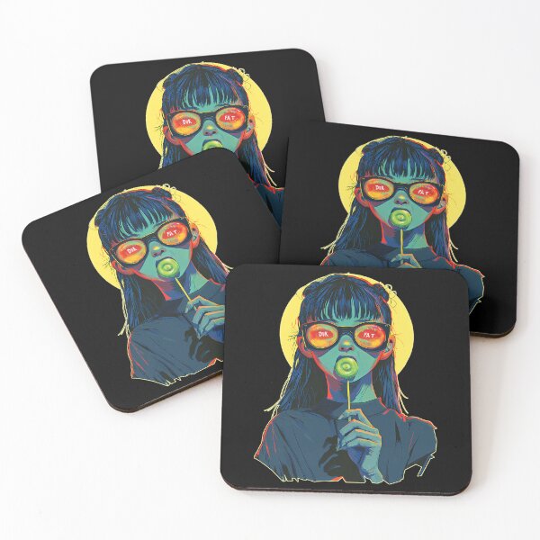 Item preview, Young Woman With Lollipops And Round Glasses Reflecting Text designed and sold by Amy-Oh.