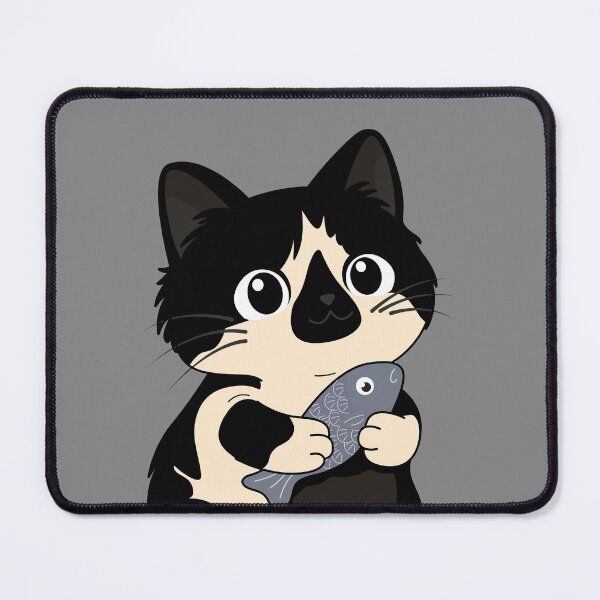 Item preview, Cute Kitten Cuddling Her Fish - Kawaii Illustration designed and sold by LudmylArt.