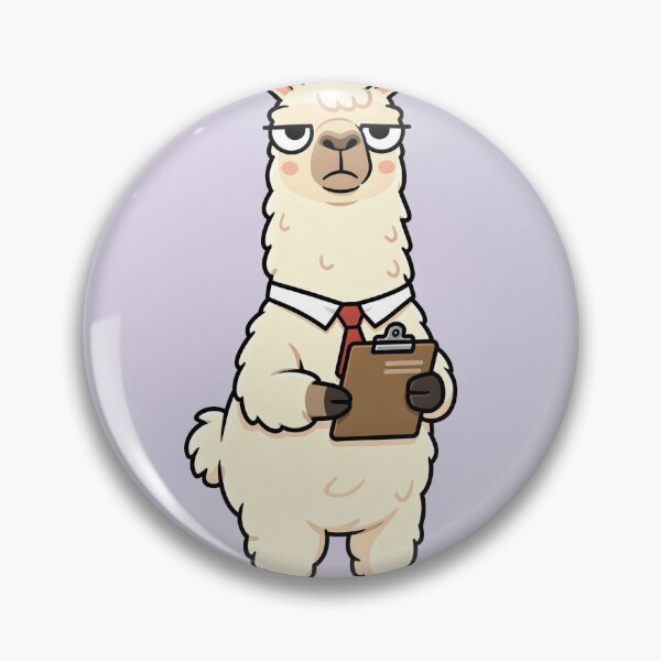 Item preview, The Extremely Serious Office Llama in a Tiny Necktie Cartoon Art designed and sold by PictorialWhimsy.