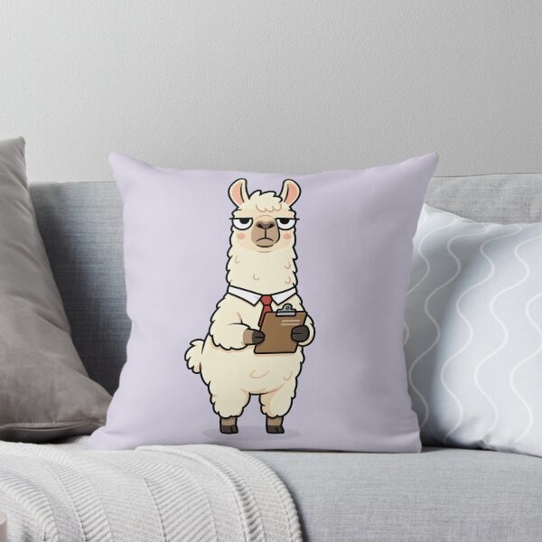 Item preview, The Extremely Serious Office Llama in a Tiny Necktie Cartoon Art designed and sold by PictorialWhimsy.