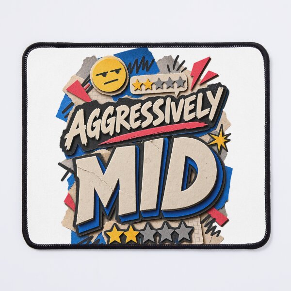 Item preview, Aggressively Mid Funny Papercraft Sarcastic Typography designed and sold by Promoffy.