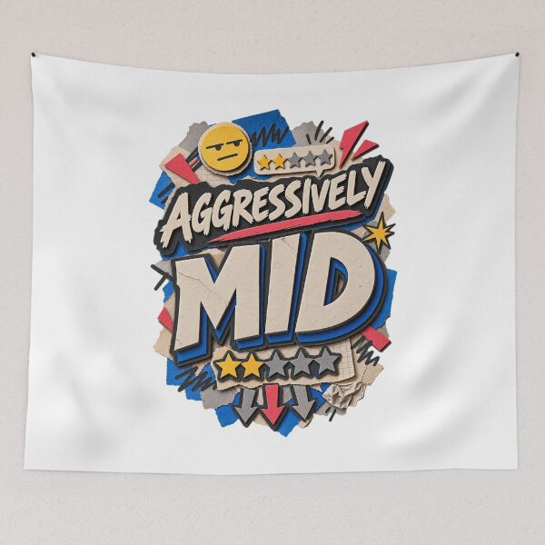 Item preview, Aggressively Mid Funny Papercraft Sarcastic Typography designed and sold by Markloom.co.