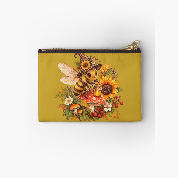 Item preview, Cottagecore Witch Hat Honeybee Watercolor Art – Whimsical Halloween Garden Print designed and sold by MagicMakerPh.