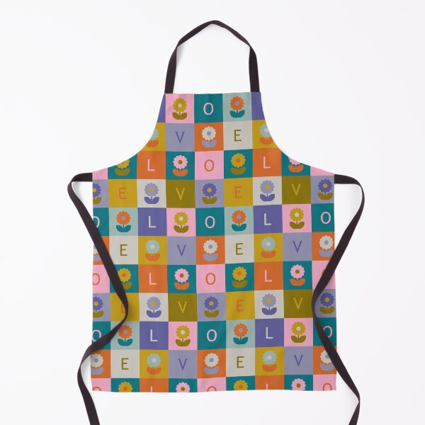 Item preview, Retro Daisy Checkerboard LOVE Pattern designed and sold by Ema Tudose.