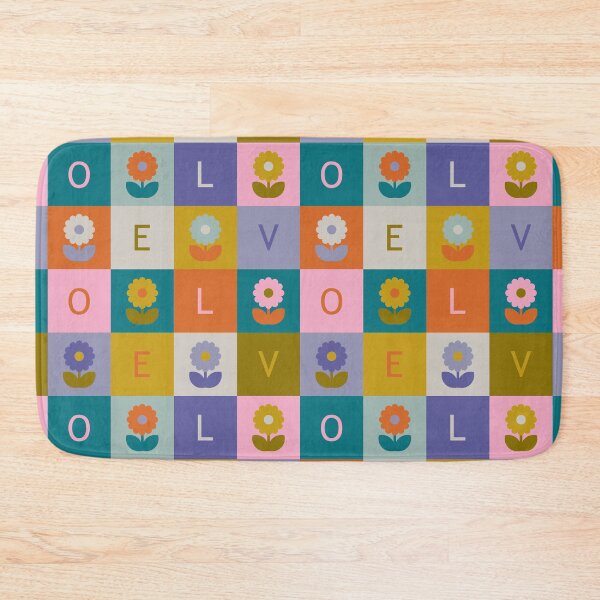 Item preview, Retro Daisy Checkerboard LOVE Pattern designed and sold by Ema Tudose.