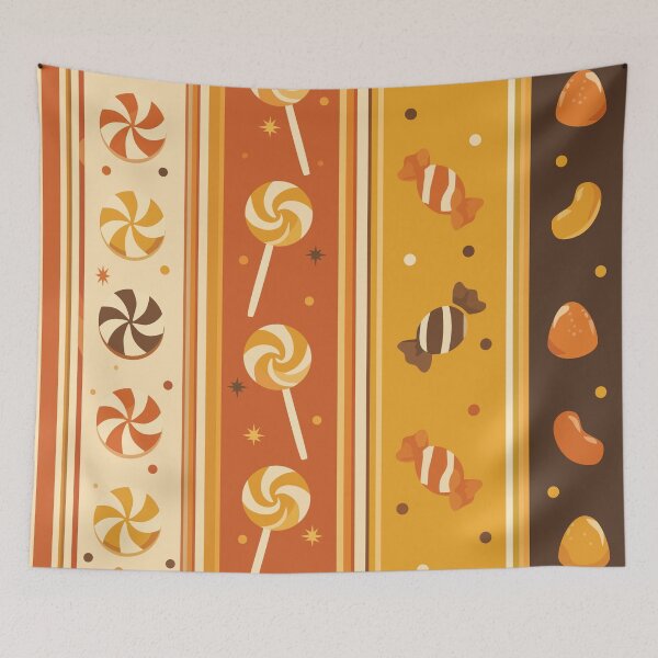 Item preview, Vintage 1970s Retro Candy & Stripe Pattern designed and sold by CrazySweets.