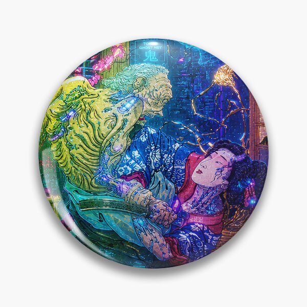 Item preview, Cyberpunk Ukiyo-e Geisha | Japanese Warrior Rainbow Art designed and sold by RhymeArc.