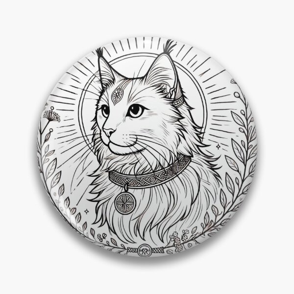 Item preview, Baldur – Norse God Cat Vintage Nordic Line Art designed and sold by ChicClicker.