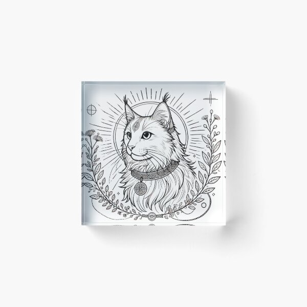 Item preview, Baldur – Norse God Cat Vintage Nordic Line Art designed and sold by ChicClicker.