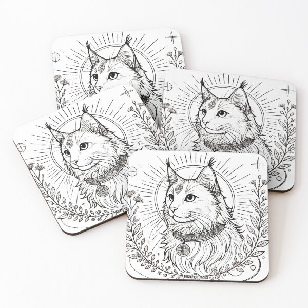 Item preview, Baldur – Norse God Cat Vintage Nordic Line Art designed and sold by ChicClicker.