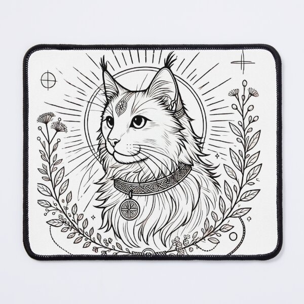 Item preview, Baldur – Norse God Cat Vintage Nordic Line Art designed and sold by ChicClicker.