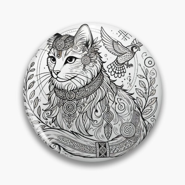 Item preview, Freja – Norse Goddess Cat Mystical Nordic Art designed and sold by ChicClicker.