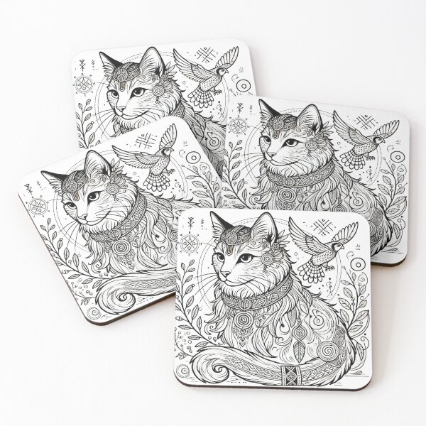 Item preview, Freja – Norse Goddess Cat Mystical Nordic Art designed and sold by ChicClicker.