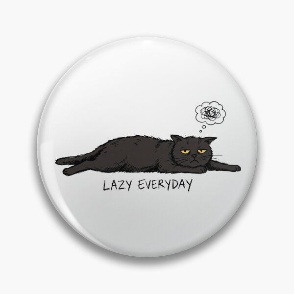 Artikelvorschau, Lustiges T-Shirt mit dem Aufdruck „Lazy Everyday Black Cat Grumpy Tired Cat“ – Stimmungsbild einer faulen, mürrischen schwarzen Katze entworfen und verkauft von seven things shop.
