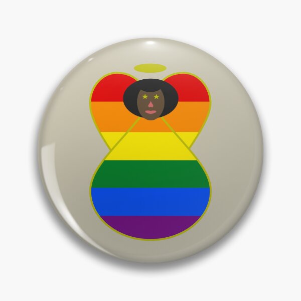 Item preview, LGBTQ Gay Pride Black‑Skinned Angel Flag Design designed and sold by AuntieShoe.