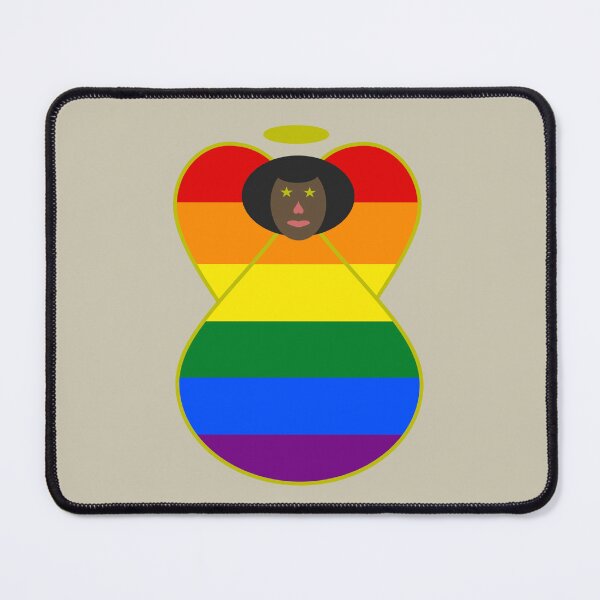 Item preview, LGBTQ Gay Pride Black‑Skinned Angel Flag Design designed and sold by AuntieShoe.