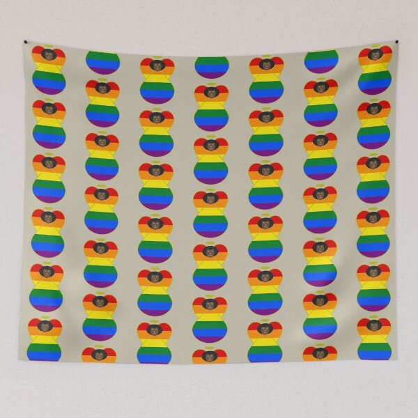 Item preview, LGBTQ Gay Pride Black‑Skinned Angel Flag Design designed and sold by AuntieShoe.