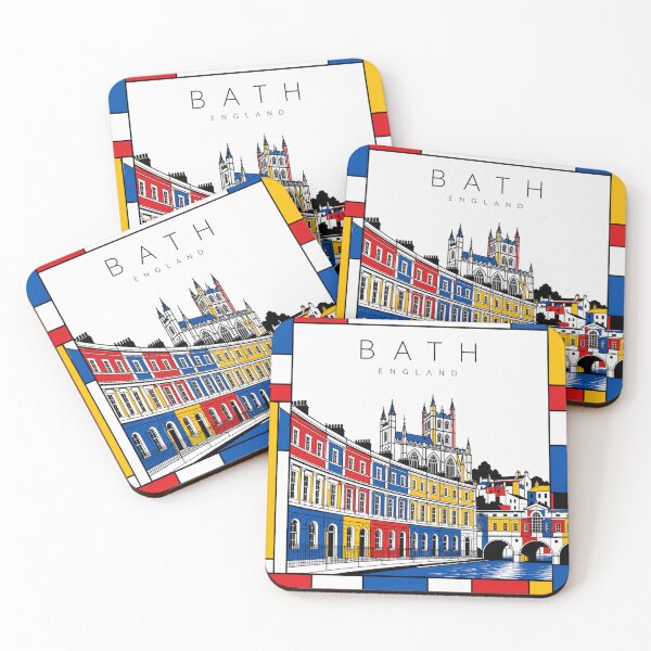 Item preview, Bath Mondrian style poster 3D designed and sold by CMYKStudio.