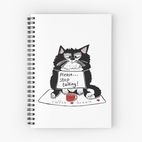 Item preview, Tuxedo cat on coffee break demands "Please... Stop talking!" designed and sold by KPlayerAdhder.