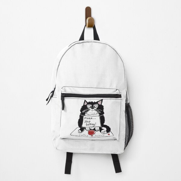 Item preview, Tuxedo cat on coffee break demands "Please... Stop talking!" designed and sold by KPlayerAdhder.