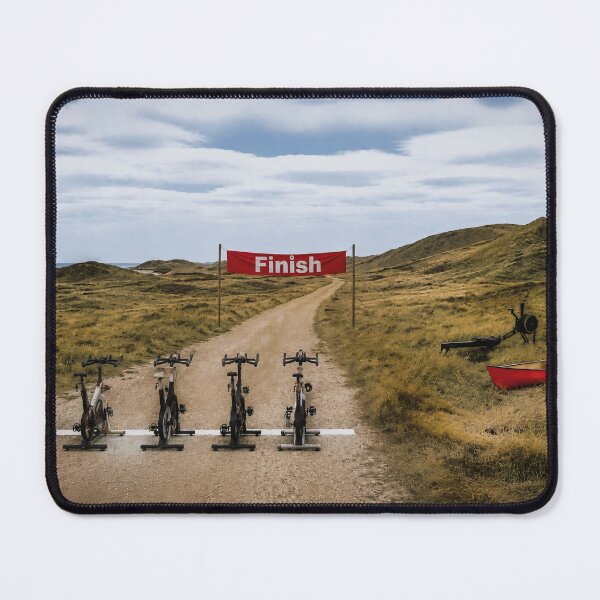 Item preview, A road with exercise bikes and a red banner reading FINISH in the background designed and sold by Per-Madsen.