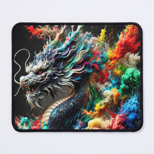 Item preview, Rainbow Dragon Fantasy Art – Colorful Mythical Dragon Ink Splash Design designed and sold by DrakariArt.