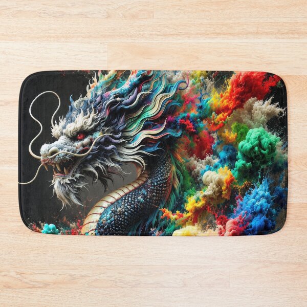 Item preview, Rainbow Dragon Fantasy Art – Colorful Mythical Dragon Ink Splash Design designed and sold by DrakariArt.