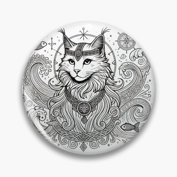Item preview, Njordr – Norse Sea God Cat Nordic Ocean Art designed and sold by ChicClicker.