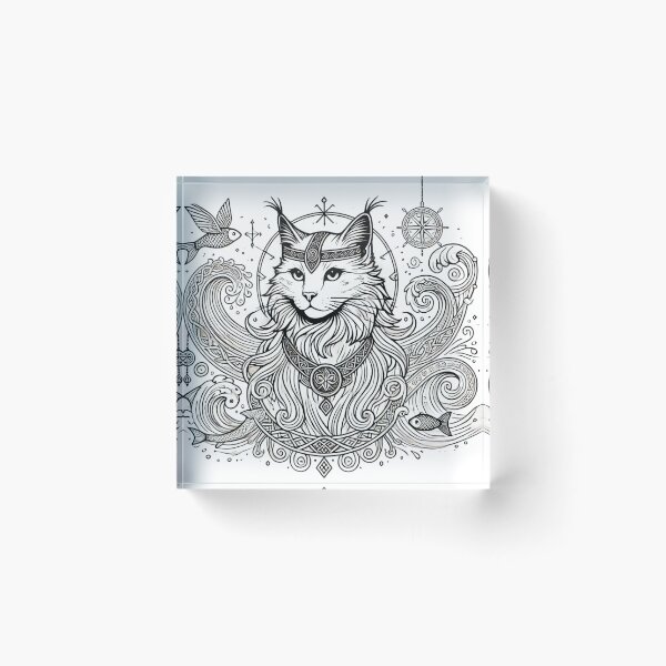 Item preview, Njordr – Norse Sea God Cat Nordic Ocean Art designed and sold by ChicClicker.