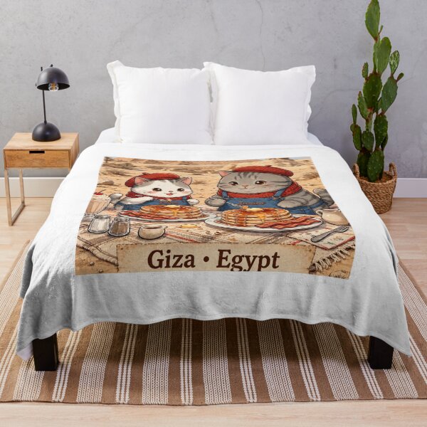 Item preview, Pancakes in Giza Egypt - Kawaii Cats Freda and Junior Travel designed and sold by MAISON SYLVIE.