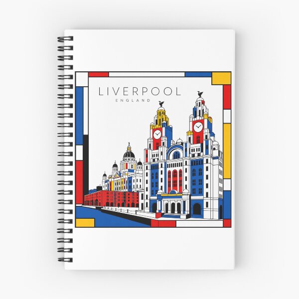 Item preview, Liverpool Mondrian style poster 3D designed and sold by CMYKStudio.