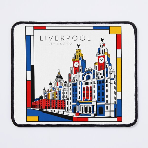 Item preview, Liverpool Mondrian style poster 3D designed and sold by CMYKStudio.