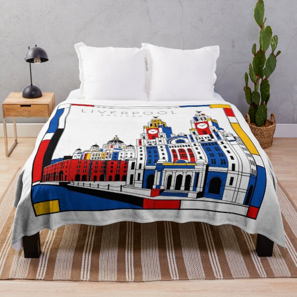 Item preview, Liverpool Mondrian style poster 3D designed and sold by CMYKStudio.