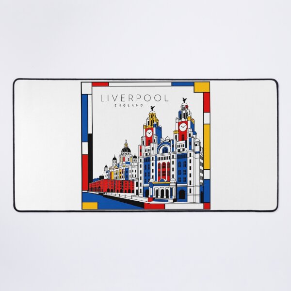 Item preview, Liverpool Mondrian style poster 3D designed and sold by CMYKStudio.