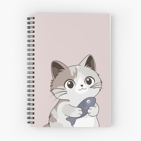 Item preview, Cute Kitten Cuddling Her Fish - Kawaii Illustration designed and sold by LudmylArt.