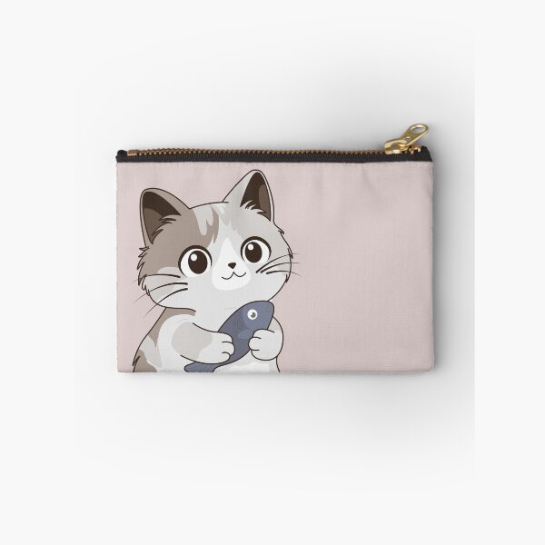 Item preview, Cute Kitten Cuddling Her Fish - Kawaii Illustration designed and sold by LudmylArt.