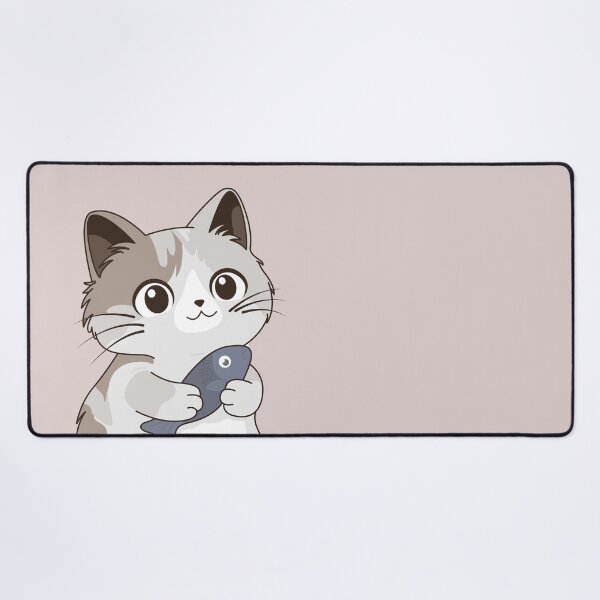 Item preview, Cute Kitten Cuddling Her Fish - Kawaii Illustration designed and sold by LudmylArt.