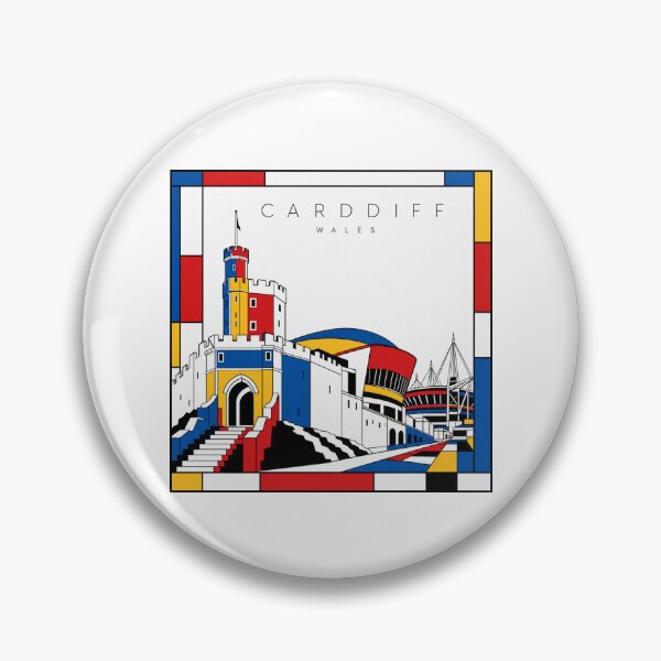Item preview, Cardiff Mondrian style poster 3D designed and sold by CMYKStudio.