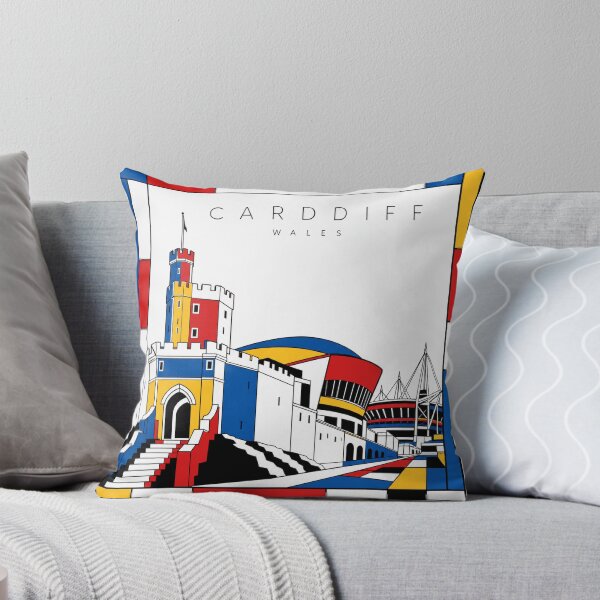 Item preview, Cardiff Mondrian style poster 3D designed and sold by CMYKStudio.