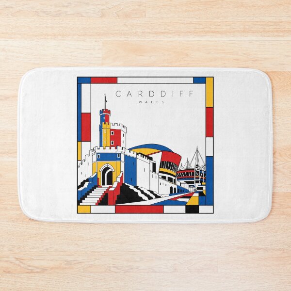 Item preview, Cardiff Mondrian style poster 3D designed and sold by CMYKStudio.